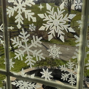Schneeflocken Fensterbild 10er Set wiederverwendbar