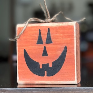Handpainted Wooden Halloween Shelf Sitters: Ghost, Jack O Lantern ...