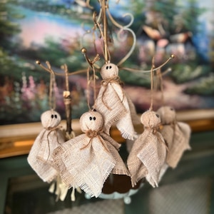 Handmade primitive farmhouse cloths Halloween ghost ornaments, Halloween decor