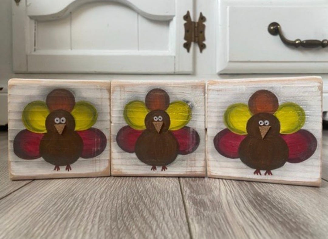 Hand Painted Thanksgiving Turkey Shelf Sitter: Original Wood Art - Etsy