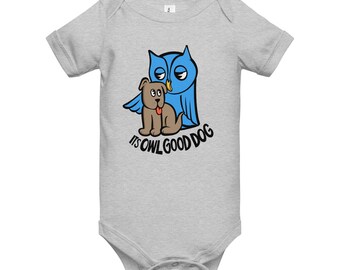 Owl Good Dog - baby short sleeve one piece onesie