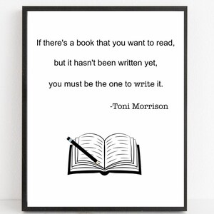 Toni Morrison Quote Print, Black Woman Wall Art, Reading Nook Sign, Bibliophile Gifts, Empowering Wall Decor, Black Feminist Artwork