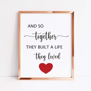 Valentine&#39;s Day Gift for Wife, Housewarming Gift for Couple, Mom Gift from Kids, Printable Wedding Gift, Romantic Wall Decor, Newlywed Gift