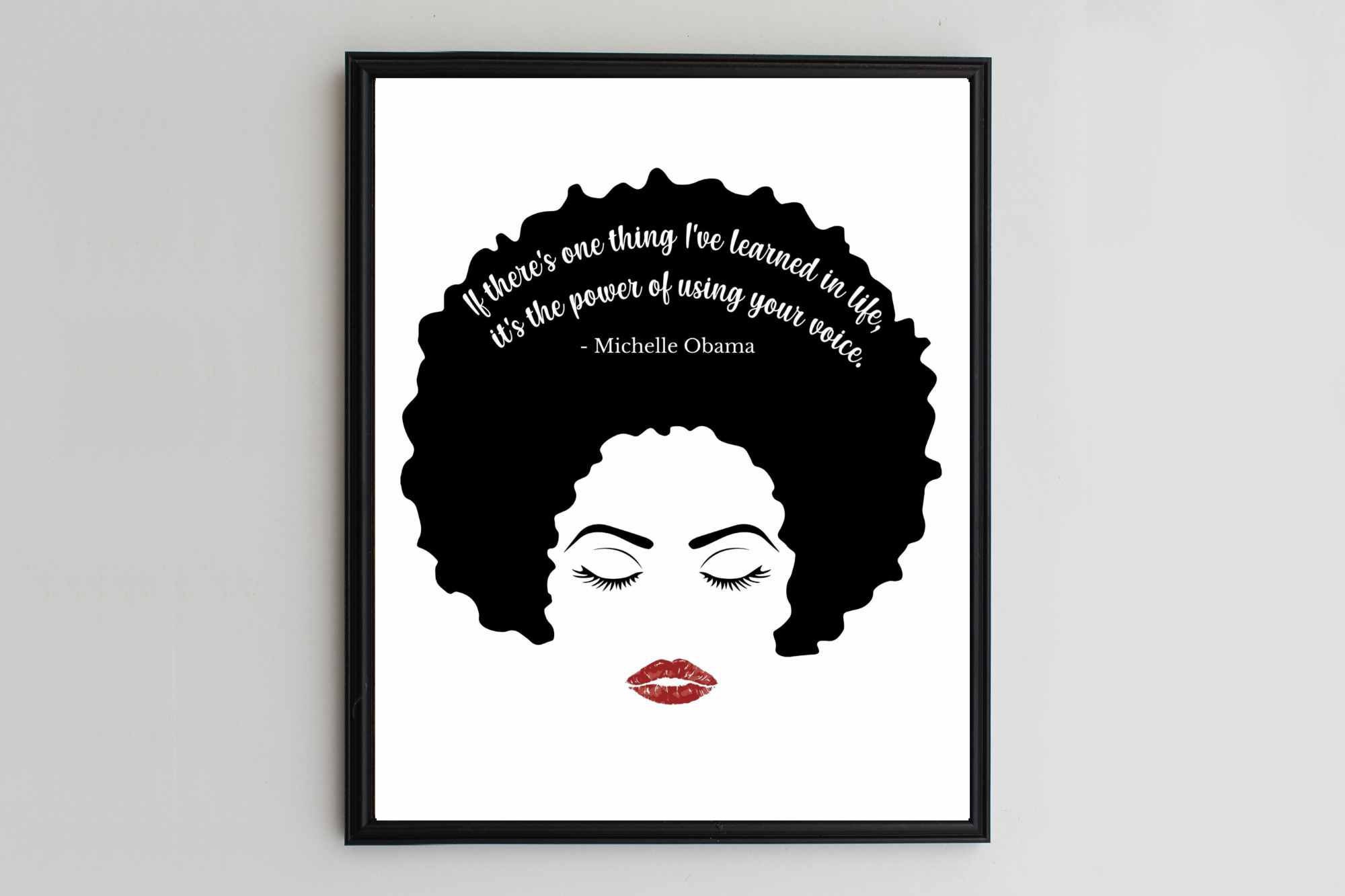 Michelle Obama Quote African-american Wall Art Black Woman - Etsy