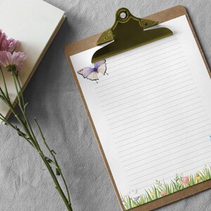 Butterfly Printable Stationery, Digital Journal and Letter Writing Set ...
