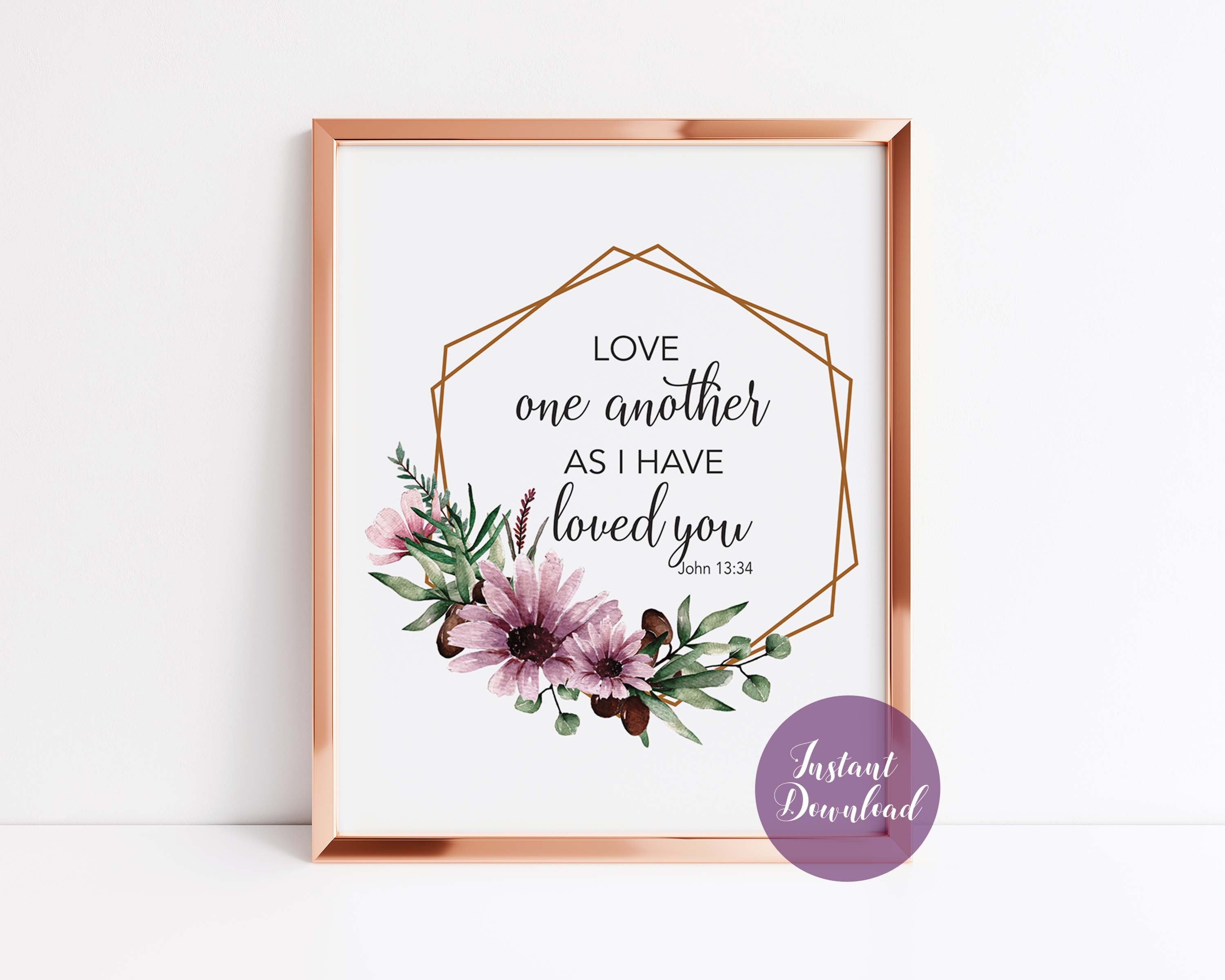 Scripture Wall Print, Printable Wedding Gift for Couple, John 13 34 ...