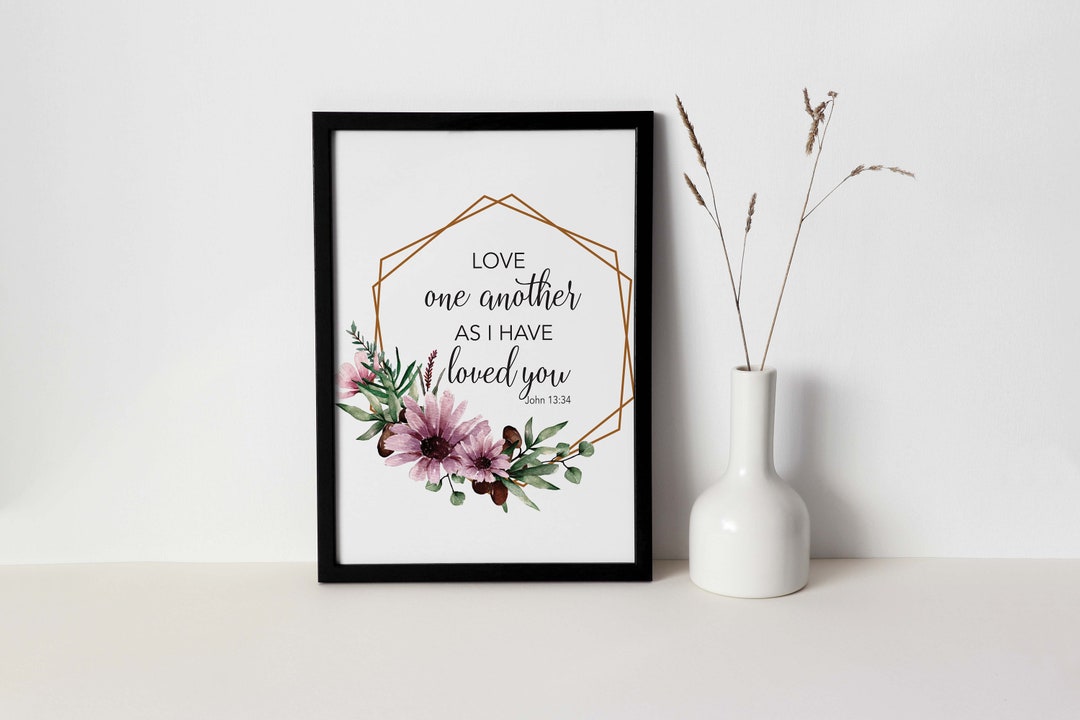 Scripture Wall Print, Printable Wedding Gift for Couple, John 13 34 ...