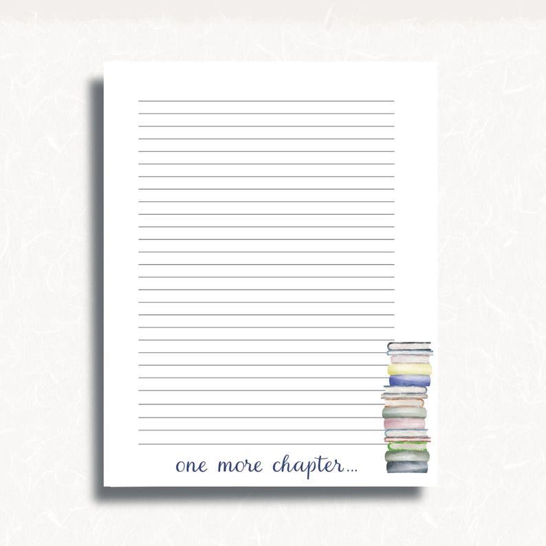 Book Themed Stationery, Printable Stationery Paper for Book Lovers ...