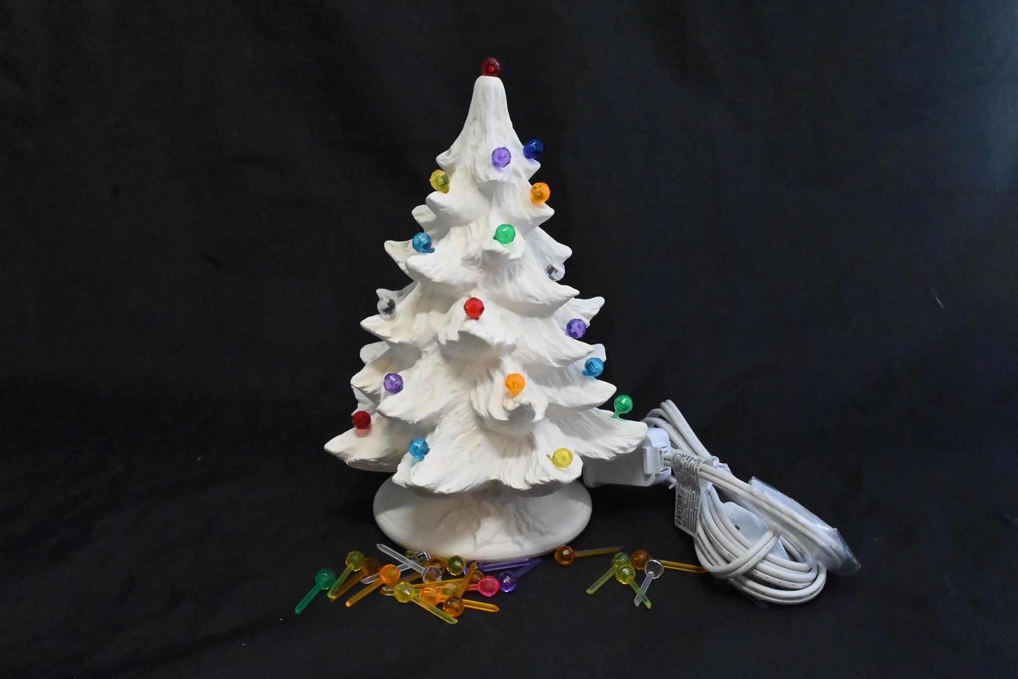 Unpainted Ceramic Bisque Small 7 Christmas Tree Light Etsy