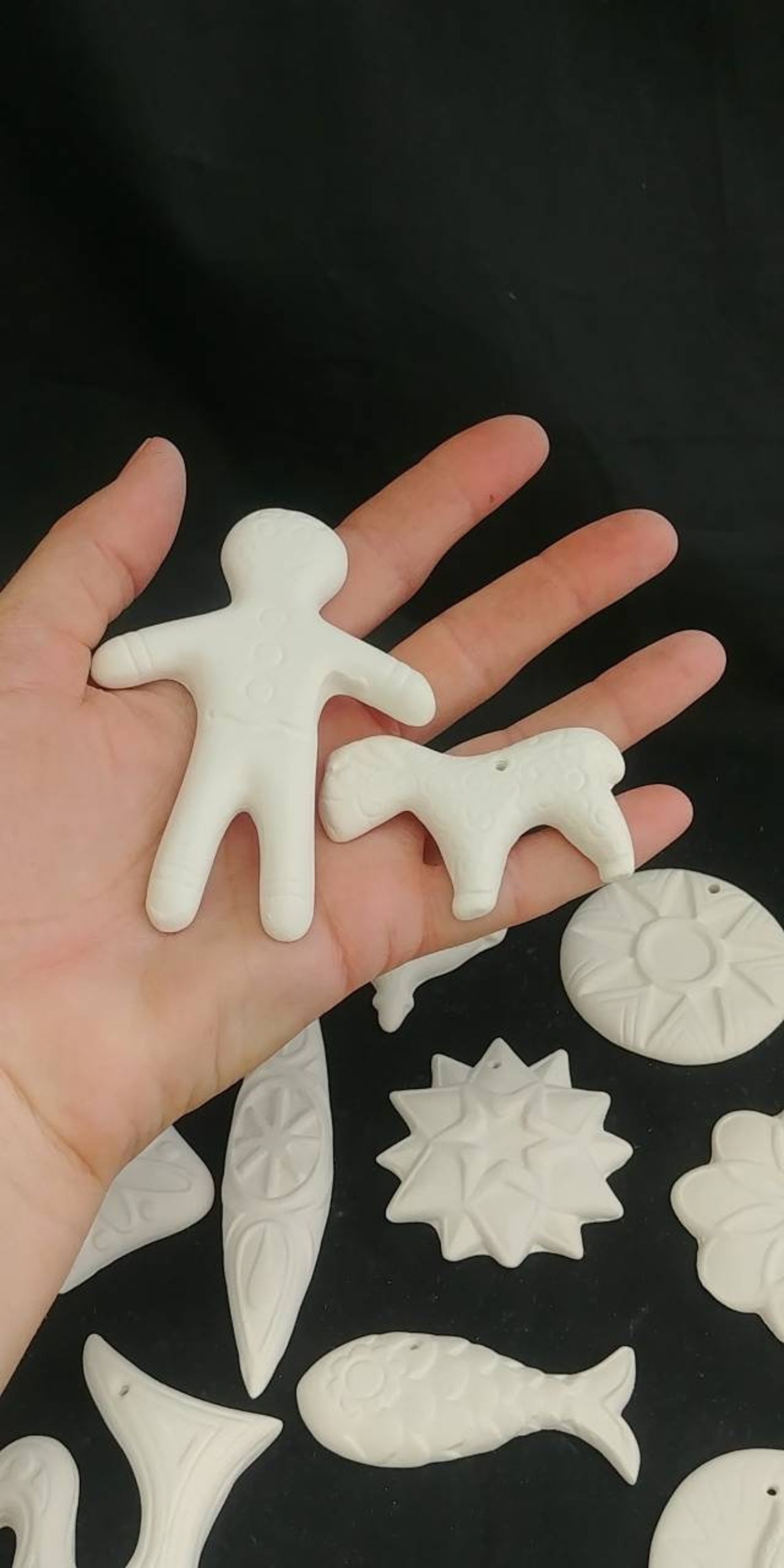 Unpainted Ceramic Christmas Ornaments 