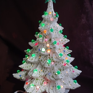 Large Lighted Ceramic Christmas Tree Made from Vintage Nowell&#39;s  Mold
