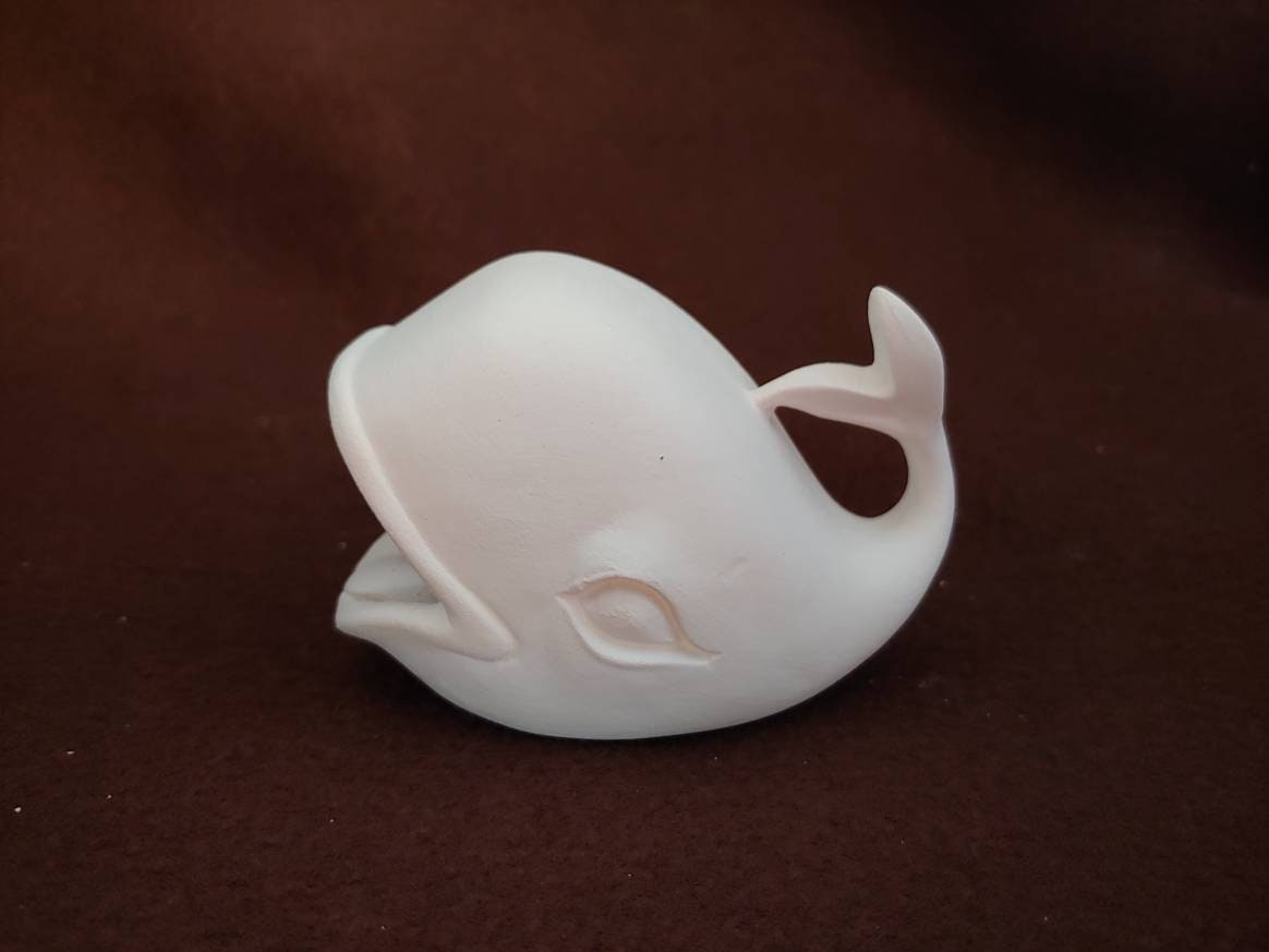 Unpainted Ceramic Bisque Whale Ashtray Paintbrush Holder Etsy