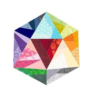 Geometric Foundation Paper Piece Pattern, PDF instant download, 6 & 6 inch, easy geometric foundation piecing FPP quilt, scrap buster