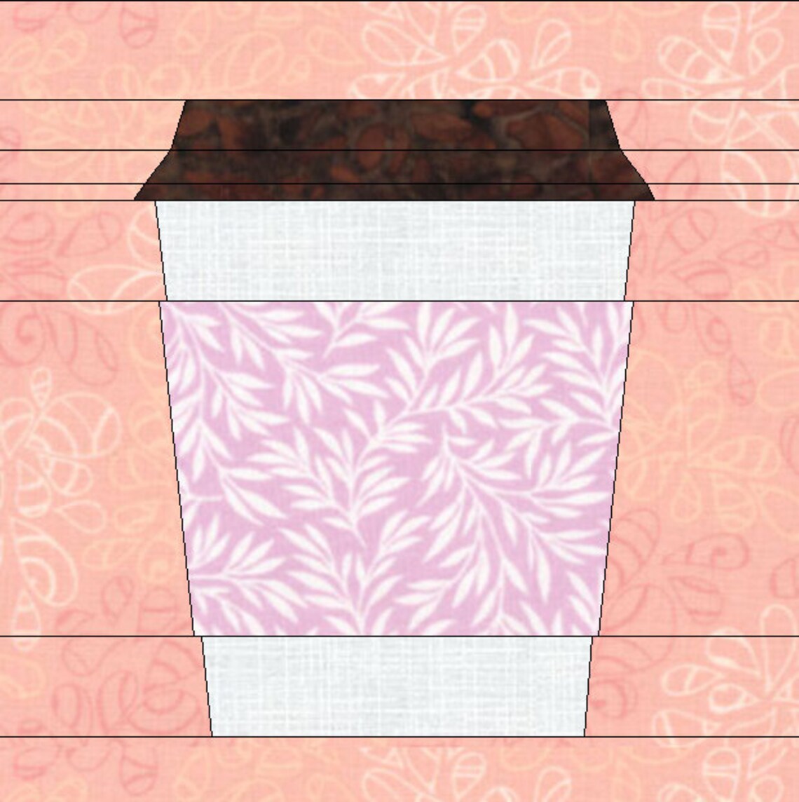 Hot Coffee Cup Foundation Paper Piece Pattern, PDF Instant Download, 6 ...