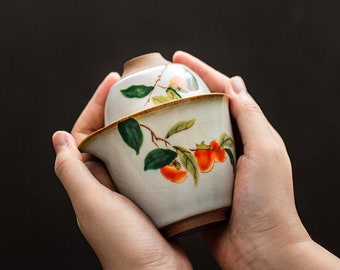 TANGPIN TEA-Ceramic Teapot with 2 Cups Portable Travel Tea Sets