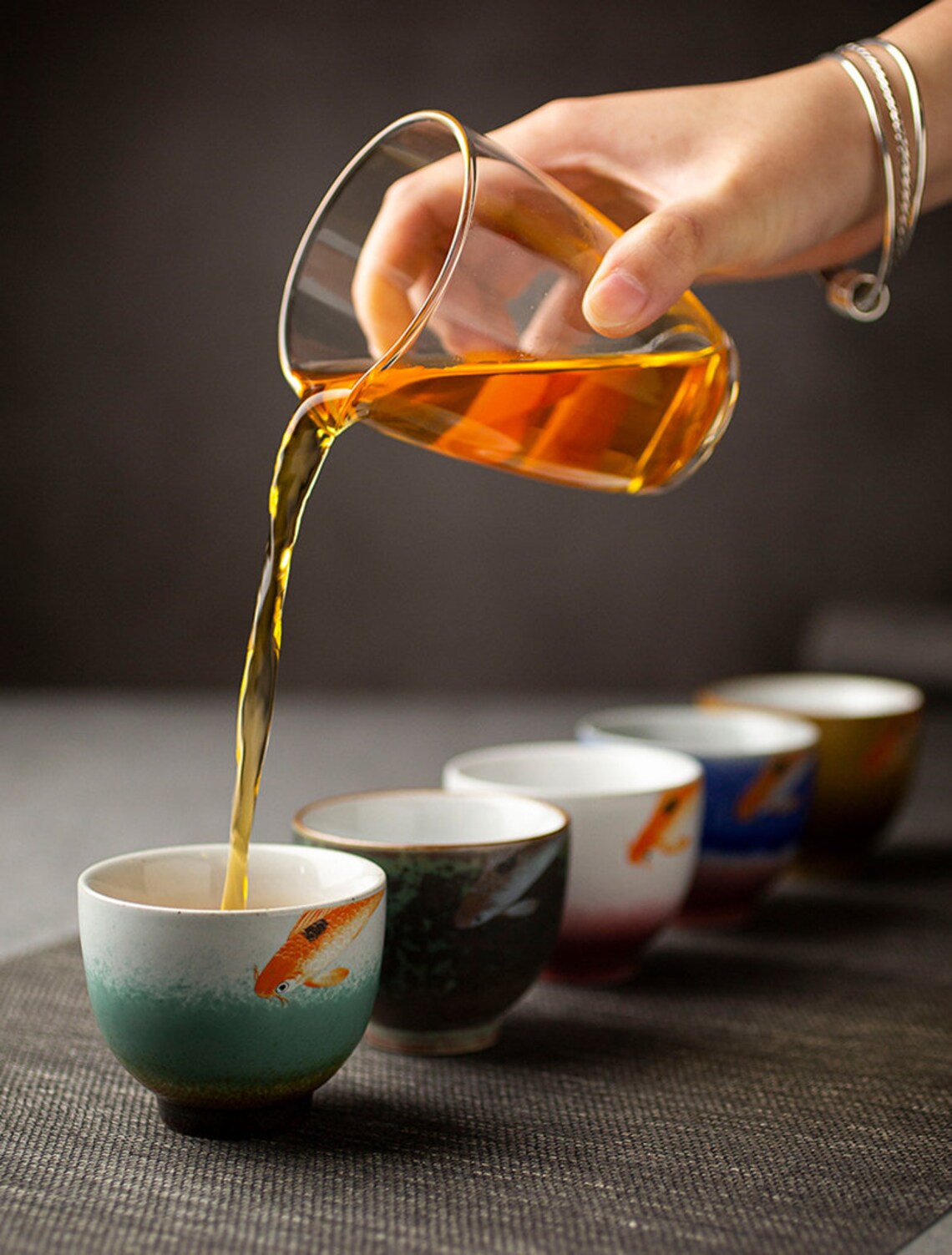 TANGPIN TEACeramic Sets of 5 Cups Chinese Kung Fu Tea Cup Etsy