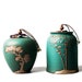 TANGPIN TEA-Ceramic Tea Canisters Green Porcelain Tea Jars Storage Tea 