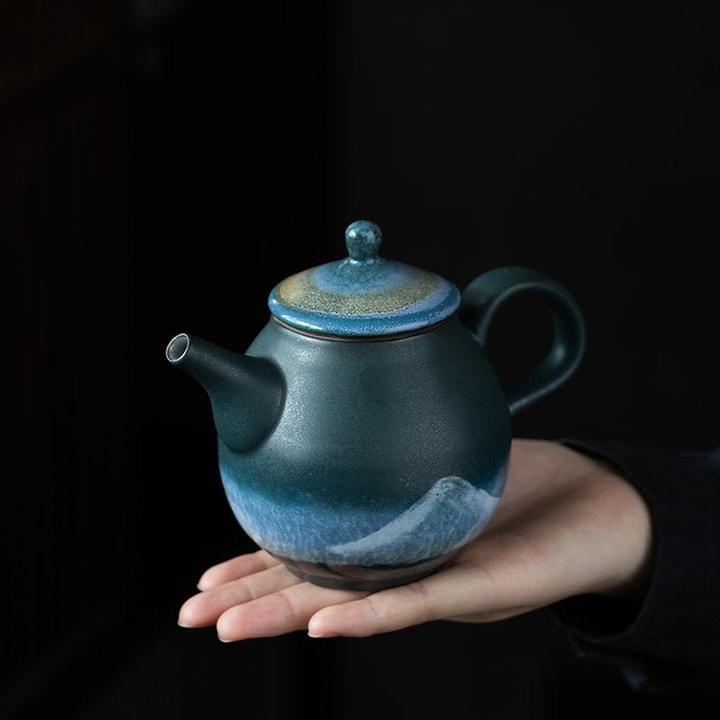 TANGPINTEA Handpainted Mountain Ceramic Teapot Chinese Tea image 1