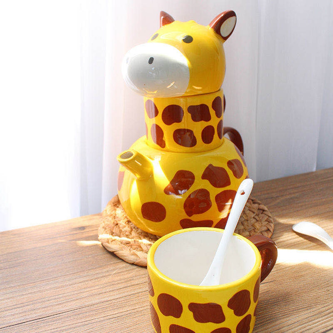 TANGPIN TEACeramic mugs Coffee Cup 3D Giraffe Animal Tea Sets Etsy