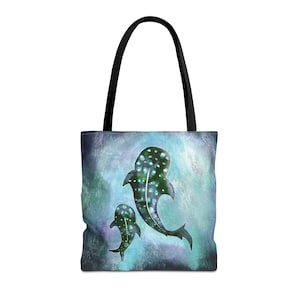 Whale Shark Ocean Tote Bag, Beach Bag, Book Bag.