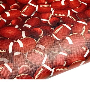 Football print faux leather sheets sports vinyl fabric craft supplies diy earrings hair bows accessories pattern material