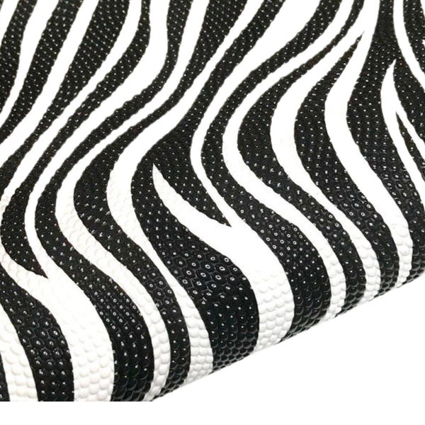 Zebra print textured faux leather sheets vinyl pattern fabric for diy earrings hair bow accessories craft supplies