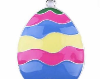 50x36mm rainbow Easter egg chunky bubblegum metal pendant beads, large beads for baby necklace, acrylic colorful beads