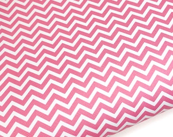 Pink Chevron Print Faux Leather Sheet: DIY Earrings, Hair Bows & Keychains