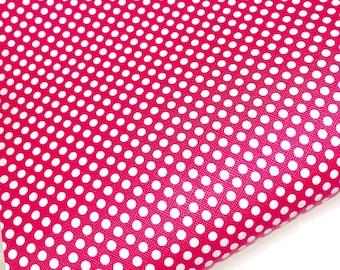 Hot Pink Polka Dot Print Faux Leather Sheet: DIY Earrings keychains & Hair Bows
