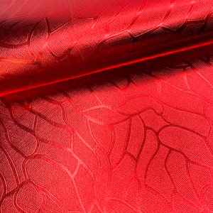 Red stone metallic textured faux leather sheets vinyl fabric for diy hair accessories or earrings synthetic