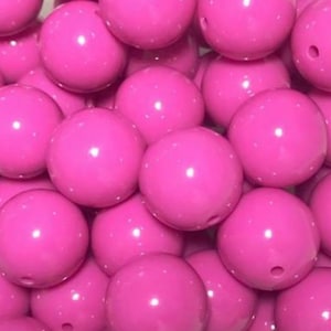 20mm fuchsia pink chunky bubblegum beads, large beads for baby necklace, acrylic colorful round gum ball beads in bulk