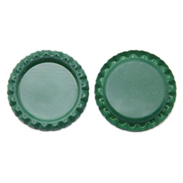 Dark green flattened 1” bottle caps for hair bow centers DIY headband craft supplies