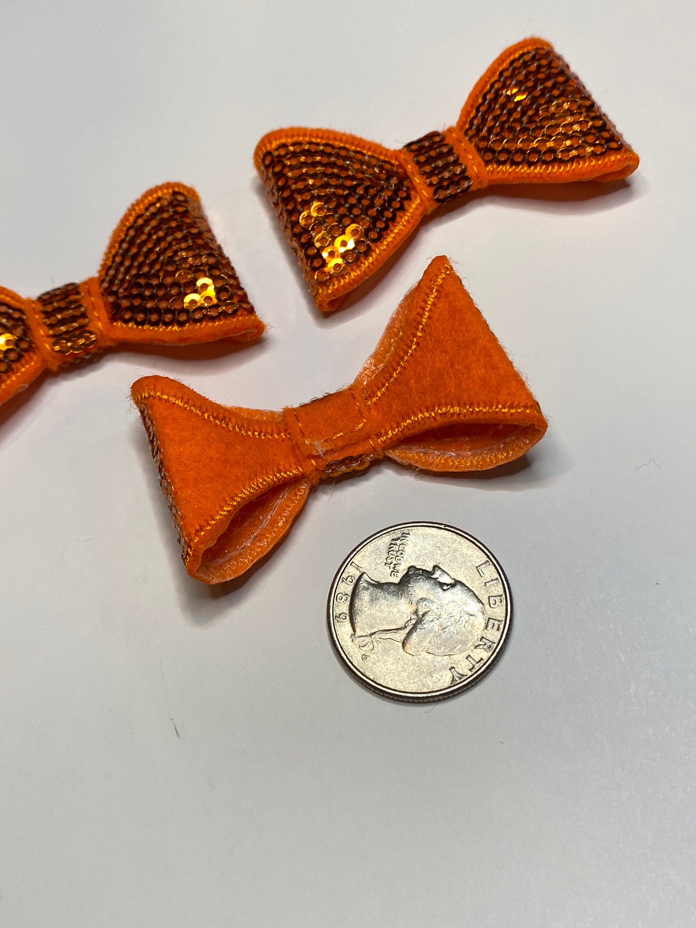 Orange 2 sequin bow tie DIY bows for baby headband and Etsy