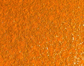 Neon orange chunky glitter faux leather sheets, vinyl fabric, diy hair bow and earrings, craft supplies, full sheet