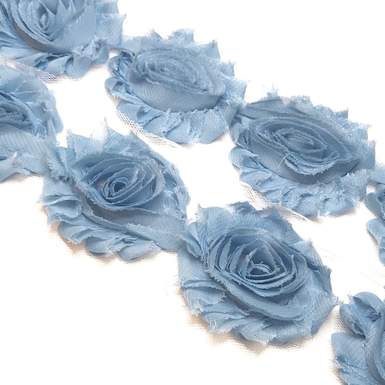 2.5/" shabby flower 1 yard DARK PURPLE solid,wholesale shabby trim flower