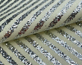 Silver stripe chunky glitter print canvas faux leather sheets synthetic vinyl fabric diy baby hair bows earrings accessories crafting