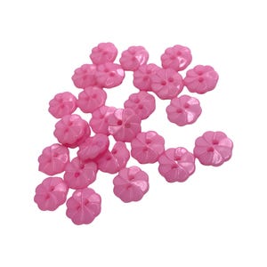 13mm 2 hole pink flower acrylic sewing buttons, buttons for clothing crafting and scrapbooking, novelty buttons