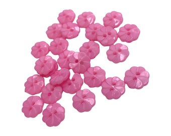 13mm 2 hole pink flower acrylic sewing buttons, buttons for clothing crafting and scrapbooking, novelty buttons