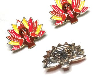 23x20mm turkey Thanksgiving rhinestone ribbon slider button, metal flat back, diy hair bows & headbands supplies, hair bow centers