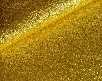 Gold fine glitter solid canvas faux leather sheet, for DIY hair bows keychains & earrings