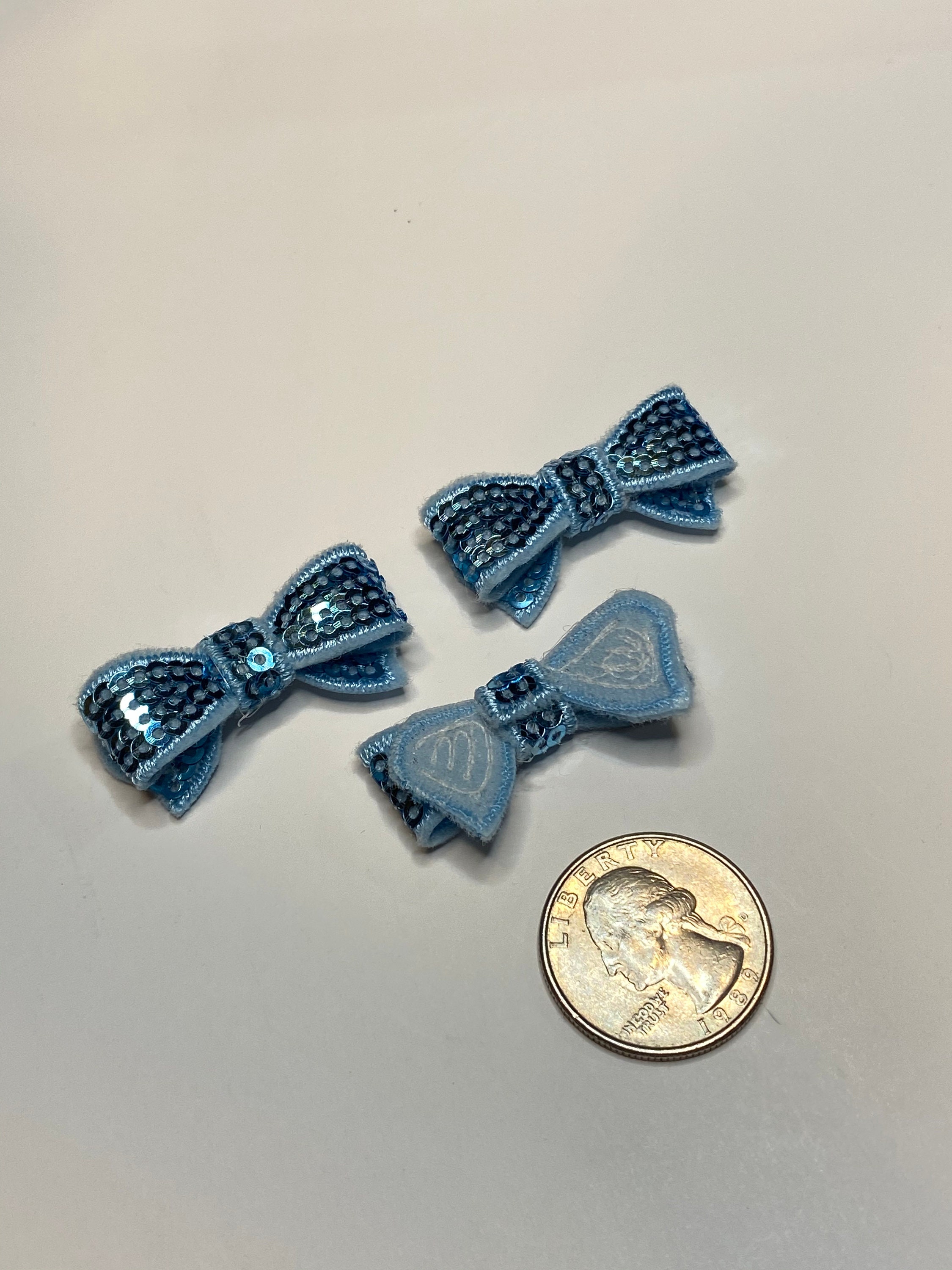 Light blue 1.4 mini sequin bow tie DIY bows for baby Etsy