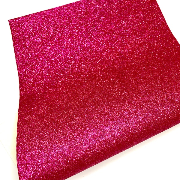 Hot pink fine glitter canvas faux leather sheets sparkle synthetic vinyl fabric diy baby hair bows earrings accessories crafting