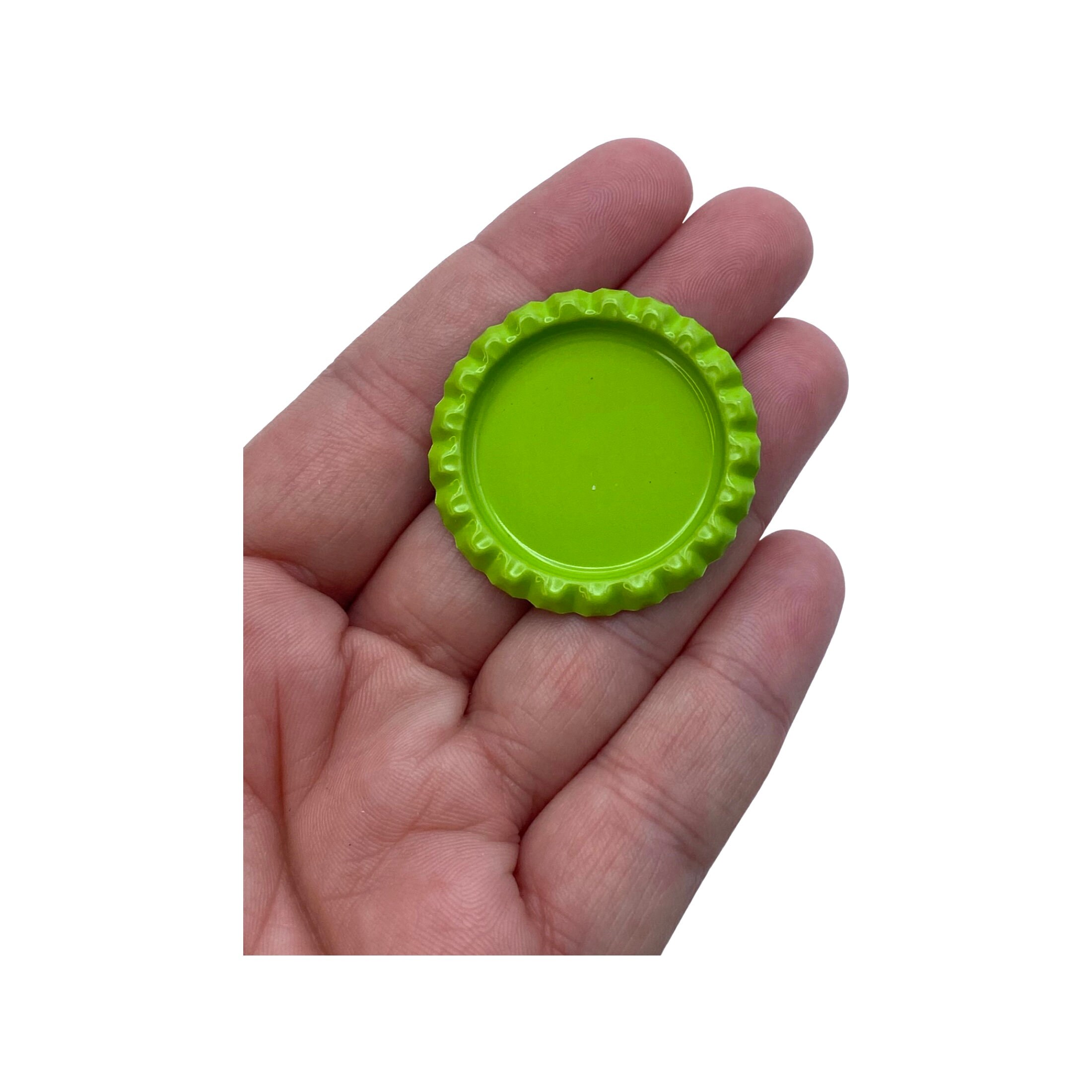 Lime green flattened 1 bottle caps for hair bow centers DIY Etsy