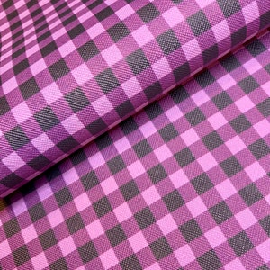 Pink buffalo plaid printed faux leather sheets, pattern vinyl fabric, diy hair bow and earrings, craft supplies, full sheet