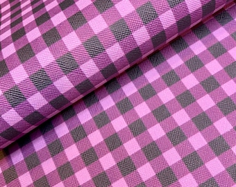 Pink Buffalo Plaid Printed Faux Leather Sheet: DIY Hair Bows, Earrings & Keychains