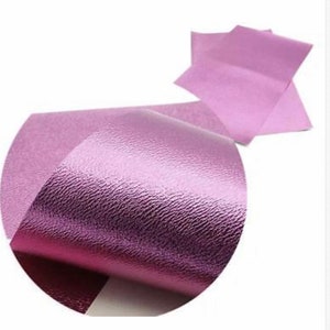 Hot Pink Metallic Faux Leather Sheets: Textured Vinyl Fabric