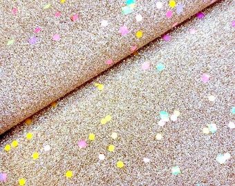 Rose gold sequin fine glitter canvas faux leather sheets sparkle synthetic vinyl fabric diy baby hair bows earrings accessories crafting
