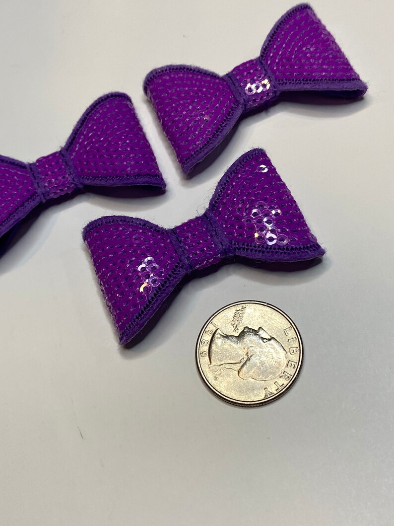 Neon Purple 2 Sequin Bow Tie DIY Bows for Baby Headband and Etsy