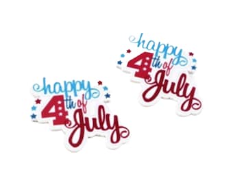 Happy 4th of July 40x30mm planar resin flat back embellishments DIY bows headbands hair bow centers cabochon craft supplies