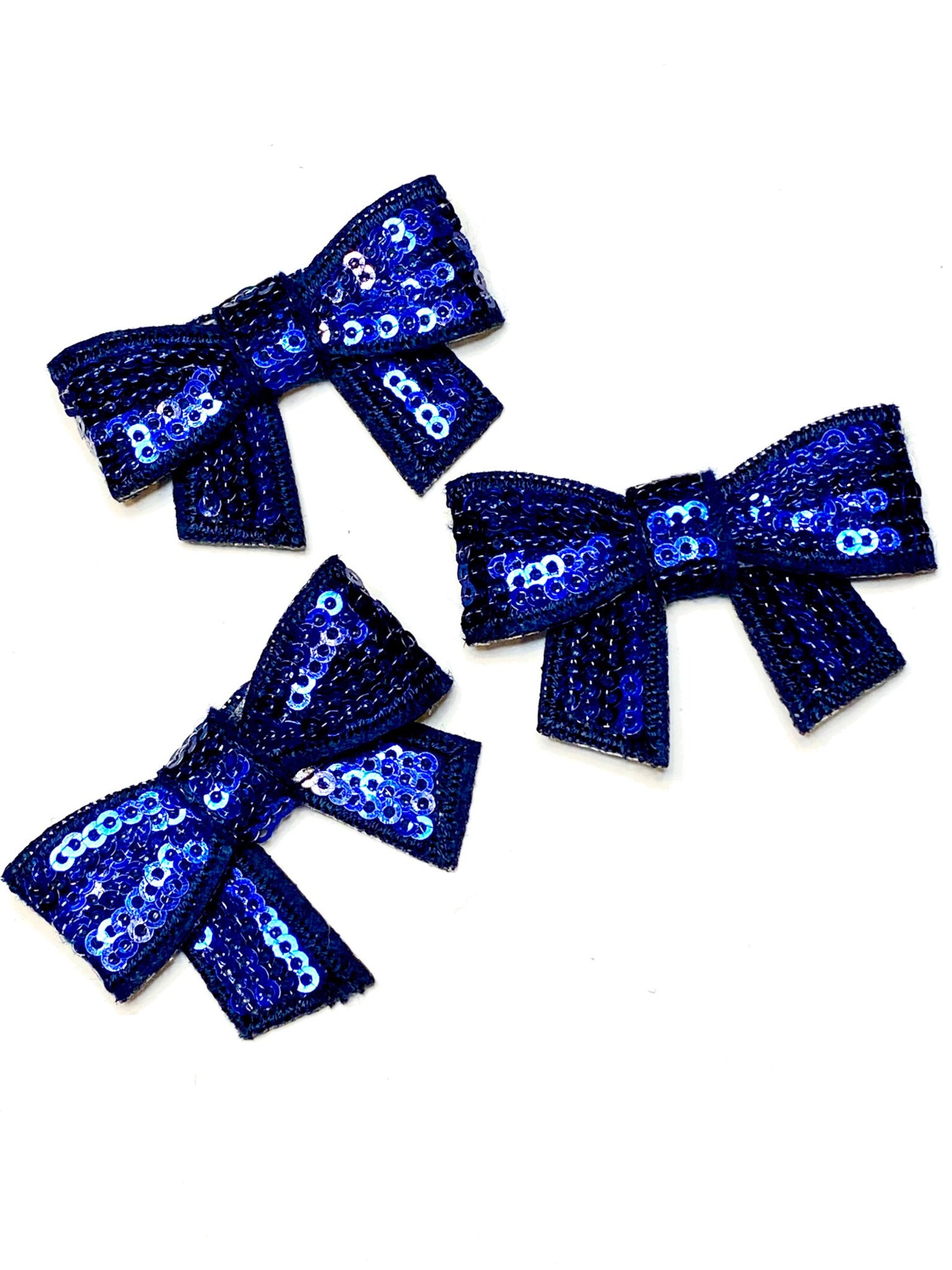 Navy Blue 2 Sequin Bow Sequined Applique DIY Baby Headband Etsy